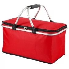 Сумка холодильник / Складная сумка для пикника / Термосумка складная с алюминиевым каркасом, 30 литров, красная