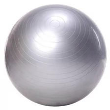 Фитбол, гимнастический мяч для занятий спортом, глянцевый, серебряный, 55 см