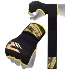 Быстрые бинты RDX Inner Hand Wraps Gloves Boxing-Black/Yellow XL