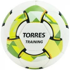 Мяч футбольный Training, размер 4, 32 панели, PU, 4 подкладочных слоя, ручная сшивка, цвет белый/зелёный