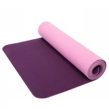 Коврик для йоги 6мм 61*183 см "Гармония" 2х сторонний, фиолетовый розовый