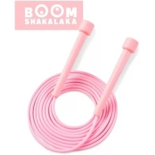 Скакалка скоростная Boomshakalaka BSK-026, прыгалка для взрослых и детей, для кроссфита и фитнеса, розовая