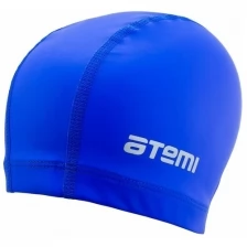 Шапочка для плавания Atemi, СС103, тканевая с силиконовым покрытием, синяя