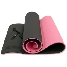 Коврик для йоги ORIGINAL FITTOOLS 10мм TPE (черно-розовый)
