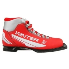 Ботинки лыжные женские TREK Winter 1 NN75, цвет красный, лого серебро, размер 35