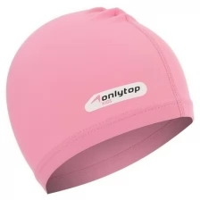Шапочка для плавания ONLYTOP SWIM, детская, цвет розовый, обхват 46-52 см