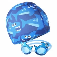 Набор детский «Акулы», очки + шапочка для плавания