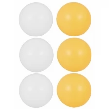Шарики для настольного тенниса, 6 шт. / Набор мячиков для пинг-понга, 40 мм., бело-оранжевый
