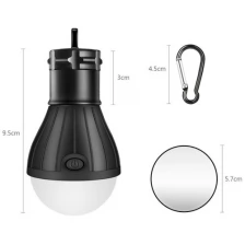 Светодиодная яркая подвесная лампа для кемпинга / для палатки, с карабином - черная