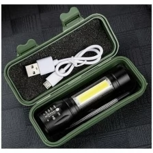 Мини фонарь FY-511 с зумом (micro-USB зарядка)/карманный мини-фонарик, ручной,походный