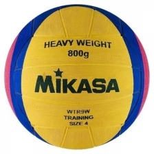 Мяч для водного поло MIKASA WTR9W р.4, жен, резина, вес 800 г, дл.окр. 65-67см,желто-сине-роз