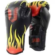 Перчатки бокс.(иск.кожа) Jabb JE-4077/Asia 77 Fire черный 10ун.