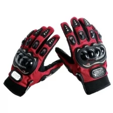 Перчатки для езды на мототехнике, с защитными вставками, пара, размер L, красный 3734851
