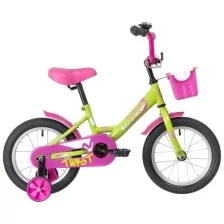 Велосипед NOVATRACK Twist-14"-20г. (зелено-розовый) 141TWIST.GNP20