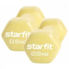 Гантель неопреновая Starfit Core Db-201 0,5 кг, желтый пастель, пара