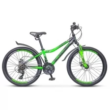 Подростковый велосипед STELS Navigator 410 MD 24" 21-sp V010 Чёрный/зелёный (требует финальной сборки)