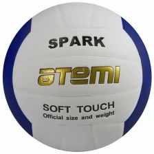 Мяч волейбольный ATEMI Spark, синтет кожа Microfiber (бело-синий)