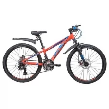 Велосипед NOVATRACK EXTREME Disc 24" (2019) (Велосипед NOVATRACK 24" EXTREME, алюм.рама 13" оранжевый, 21-скор, TY300/TS38/TZ500, диск.торм.STG)