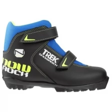 Trek Ботинки лыжные TREK Snowrock NNN ИК, цвет чёрный, лого лайм неон, размер 33