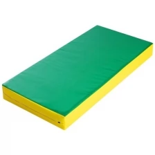 Мат спортивный гимнастический детский 1000х500х100мм КЗ зеленый/желтый