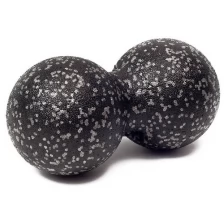 Массажный мяч для фитнеса, йоги и пилатеса, сдвоенный черный с оранжевыми точками, 8 см