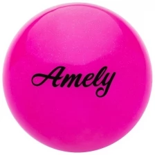 Мяч для х/г Amely AGB-102 19 см, оранжевый, с блестками;