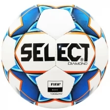 Мяч футбольный SELECT Diamond арт.810015-002, р.5, IMS, 32пан, гл.ТПУ, руч.сш, бело-син-оранж