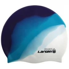Шапочка плавательная Larsen MC34, силикон, бел/син