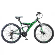 Велосипед 26" Stels Focus MD, V010, цвет чёрный/зелёный, размер рамы 18"