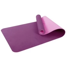 Коврик для фитнеса и йоги Larsen TPE двухцветный фиолет/роз р183х61х0,6см