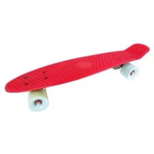 Скейтборд пластик 22*6", шасси Al(занижен), колёса PVC 60мм, красный