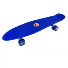 Скейтборд пластик 27*7,5" шасси Al колёса PU 60*45мм свет, цв.синий