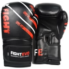 Боксерские перчатки FightEvo - Black/Red 10 унций