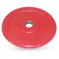 Диск MB BARBELL d 31 мм обрезиненный, цветной 25,0 кг (красный)