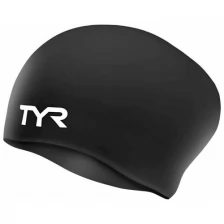 Шапочка для плавания TYR Long Hair Wrinkle-Free Silicone Cap (O/S, 001 Черный)