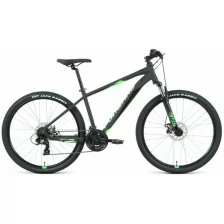 Велосипед Forward APACHE 27,5 2.2 S disc 2021 рост 17 черный матовый/ярко-зеленый