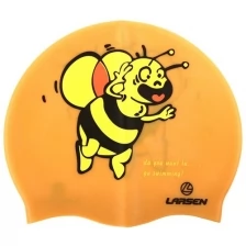 Шапочка плавательная Larsen CP50 (CP206), силикон, "Пчелка"