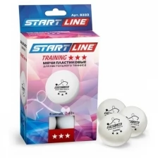 Мячи для настольного тенниса Start Line 3* Training 40+ Plastic x6 White 8333