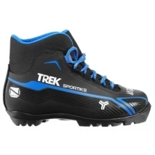 Ботинки лыжные TREK Sportiks NNN ИК, цвет чёрный, лого синий, размер 38