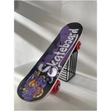 Скейт борд детский деревянный 42*13 см / пенни борд / лонгборд / skateboard / мини круизер фиолетовый