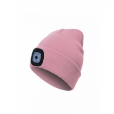 Космос фонарь налобный-шапка розовая, акк.Li-Pol 3,7V 200mAh 1W 120lm 3 реж.з/у от USB,KOCHat_pink