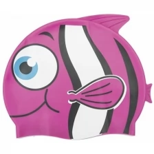 Шапочка для плавания DOBEST силиконовая "Рыбка" YS, розовая