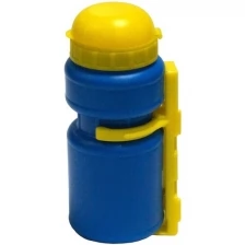 Фляга JOY KIE HL-WB15+BC12, 250мл, пластик, с клапаном и креплением в комплекте,голубая с желтым