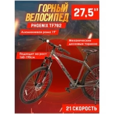 Велосипед горный Phoenix TF702, алюминиевая рама 19", колеса 27,5", 21 скорость