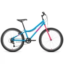 Велосипед ALTAIR MTB HT 1.0 24" (2022) (Велосипед ALTAIR MTB HT 24 1.0 (24" 6 ск. рост. 12") 2022, голубой/розовый, RBK22AL24091)