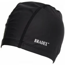 Bradex Шапочка для плавания текстильная покрытая ПУ, черная (SF 0366)