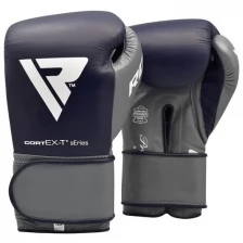 Боксерские перчатки боевые RDX Boxing Gloves Pro With STP Blue 10 унций
