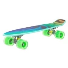 Скейтборд пластиковый детский, зеленый с принтом. арт. IT106597