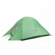Палатка сверхлегкая Naturehike Сloud Up 1 Updated NH18T010-T, 210T одноместная с ковриком, зеленая, 6927595730539