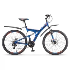 Велосипед 27,5" Stels Focus MD, V010, цвет синий/неоновый-красный, размер рамы 19"./В упаковке шт: 1